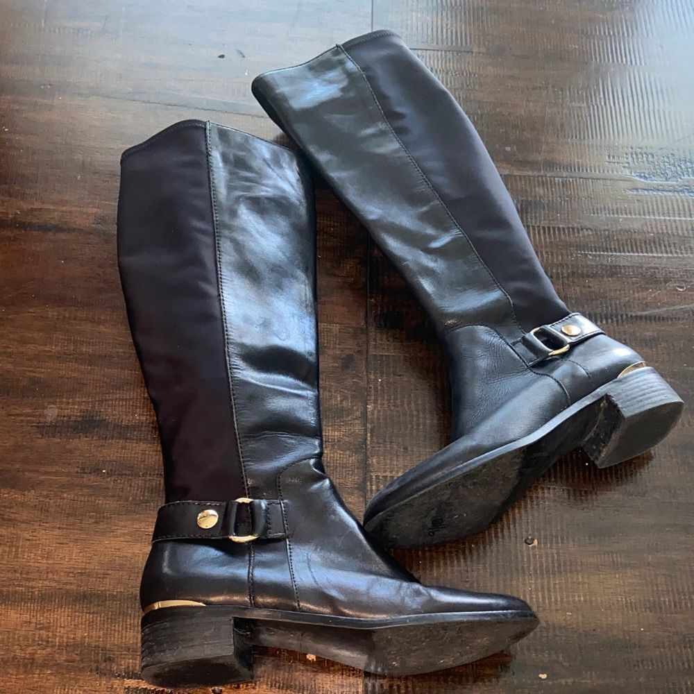 Steve Madden Ryder Knee-High Zip up Women's Boots Stretch calf Size 8.5